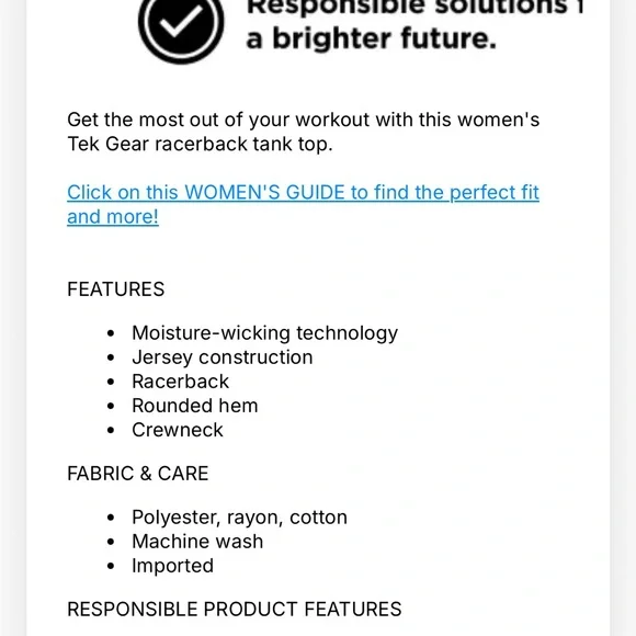 Tek Gear Soft Pink Racerback Tank Top - Picture 6 of 6